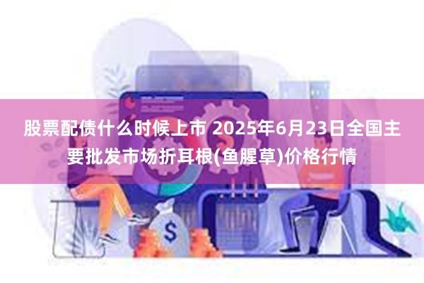 股票配债什么时候上市 2025年6月23日全国主要批发市场折耳根(鱼腥草)价格行情